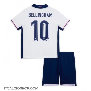 Inghilterra Jude Bellingham #10 Prima Maglia Bambino Europei 2024 Manica Corta (+ Pantaloni corti)